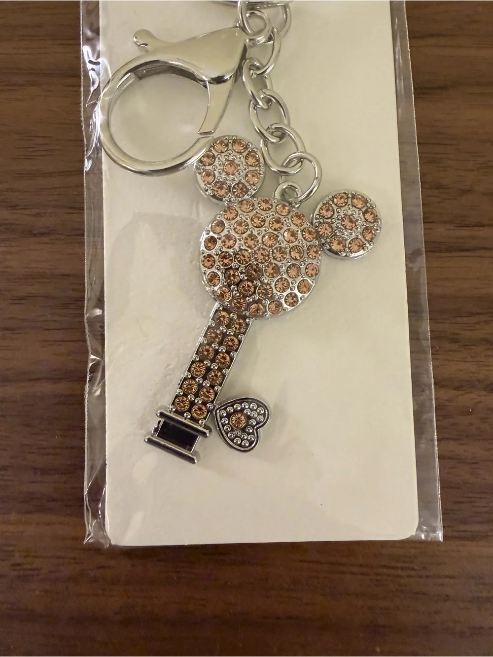 Isabella New York Rhinestone Mouse Key Purse Charm Champagne Gold New